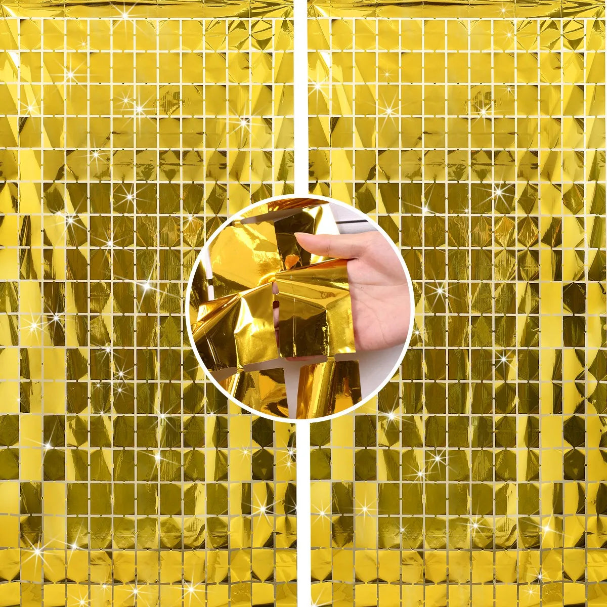 パーティー・インテリア装飾 キラキラ!ミラーボール風カーテン 4枚入セット