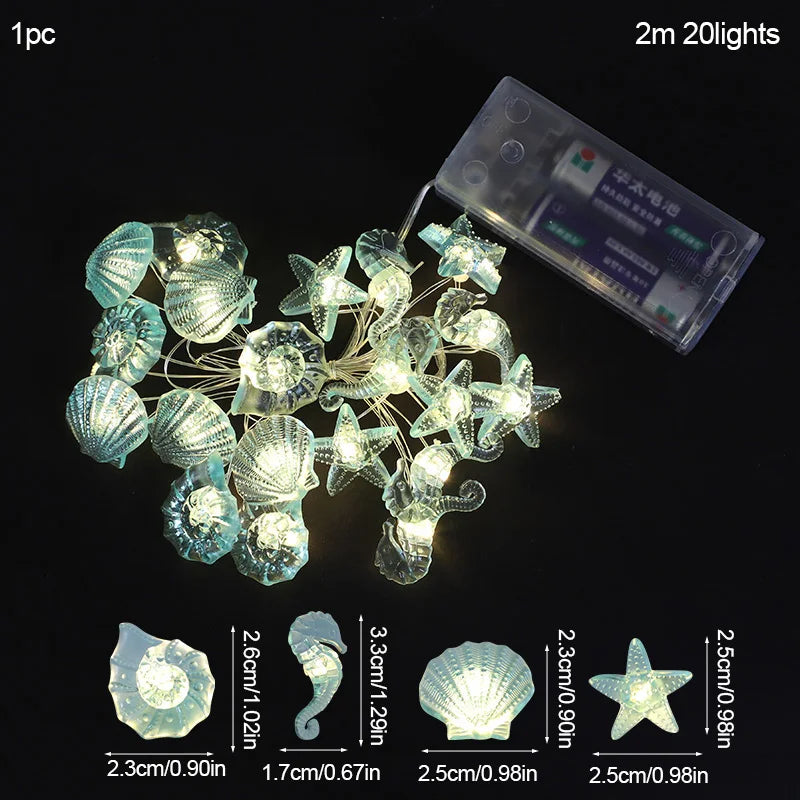 パーティー・インテリア用装飾 シェル&スター LEDライト 海モチーフ
