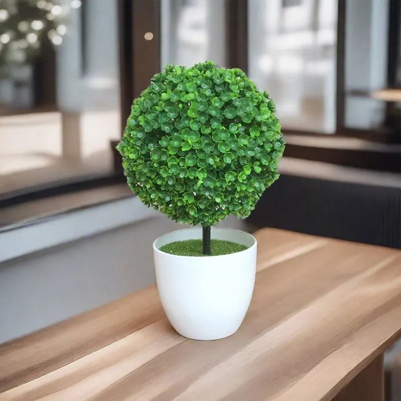 人工観葉植物・鉢植え・グリーン盆栽・スノーボール