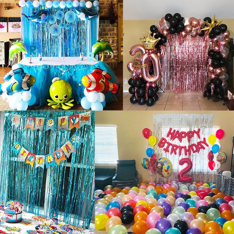 パーティー・インテリア装飾 メタリックカラーカーテン 幅1M 長さ2M 単品