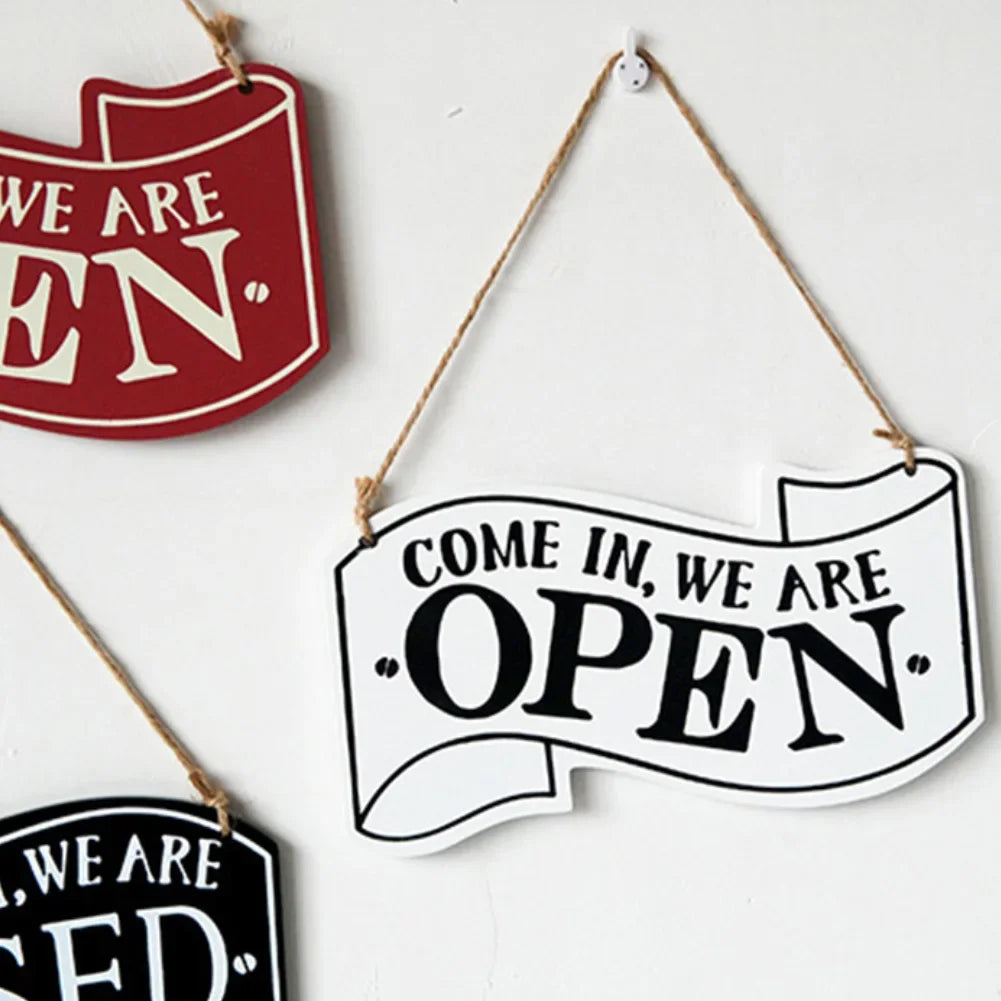 ヴィンテージ風両面オープン/クローズ吊り下げ看板