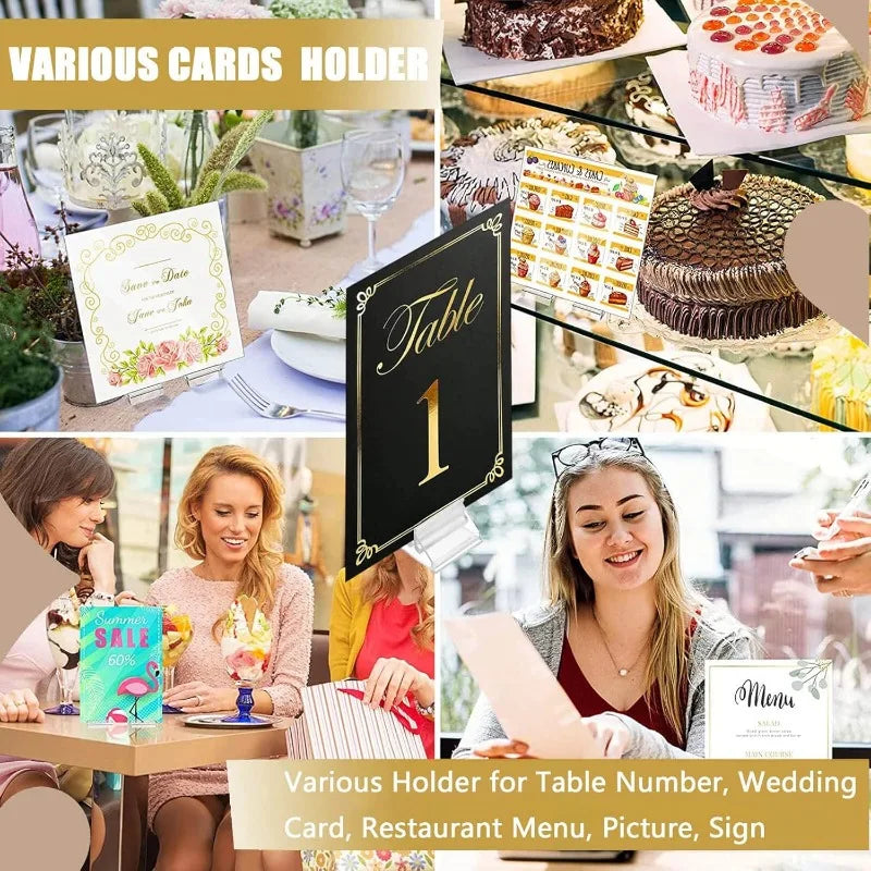 イベント・結婚式装飾|透明プラスチックミニカードスタンドセット