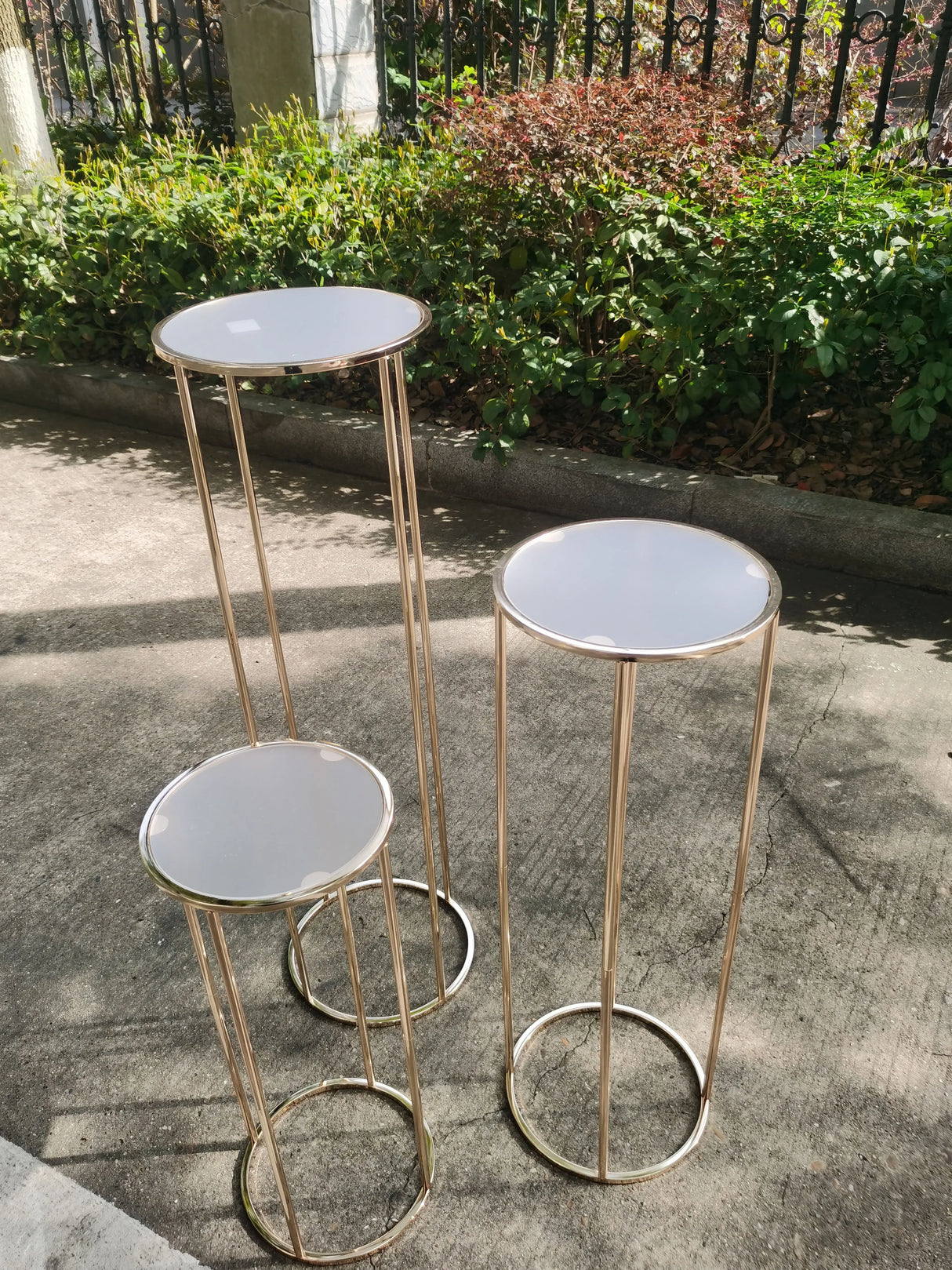 結婚式・インテリア装飾|ゴールドメタルフラワースタンド3ピースセット