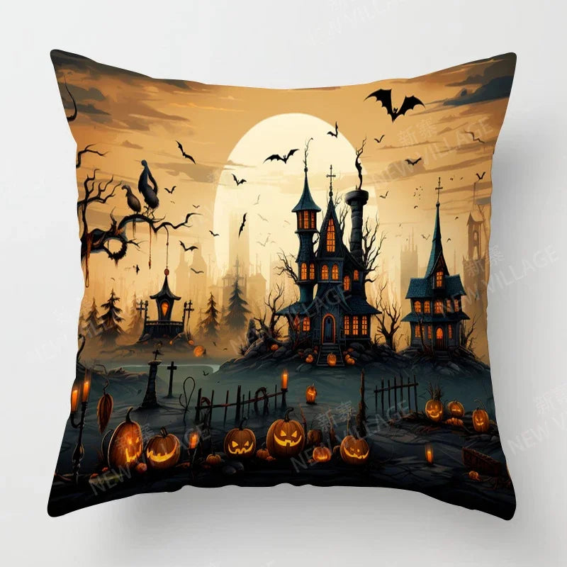 イベント・ハロウィングッズ|植物プリント装飾クッションカバー