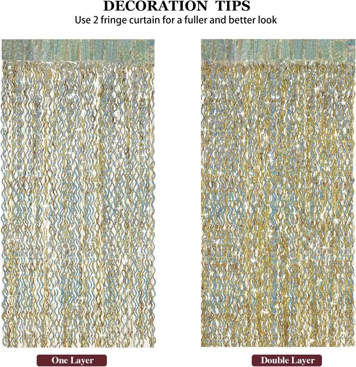 パーティー・インテリア装飾 キラキラ!カーテン 波型/ストレート型 2種類