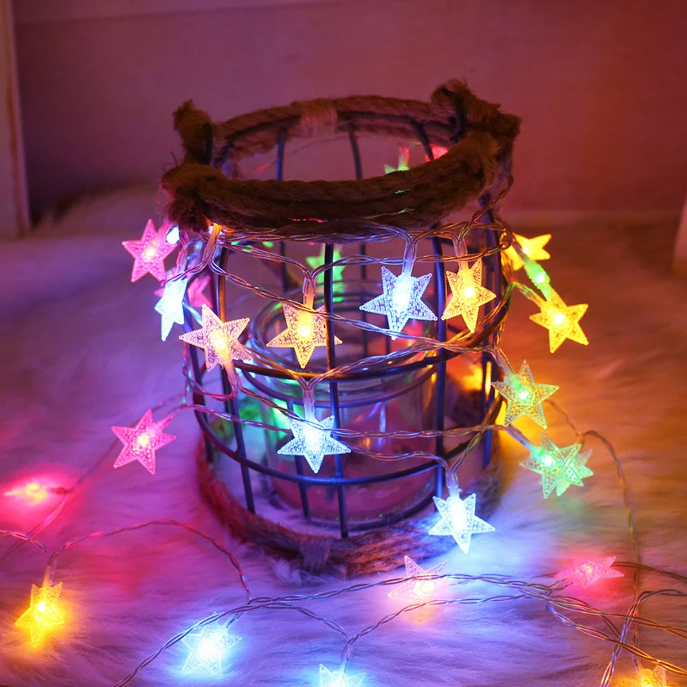 ドレープライト|イベント・クリスマス装飾|星と月のライトストリング(1.5M/3M/6M)