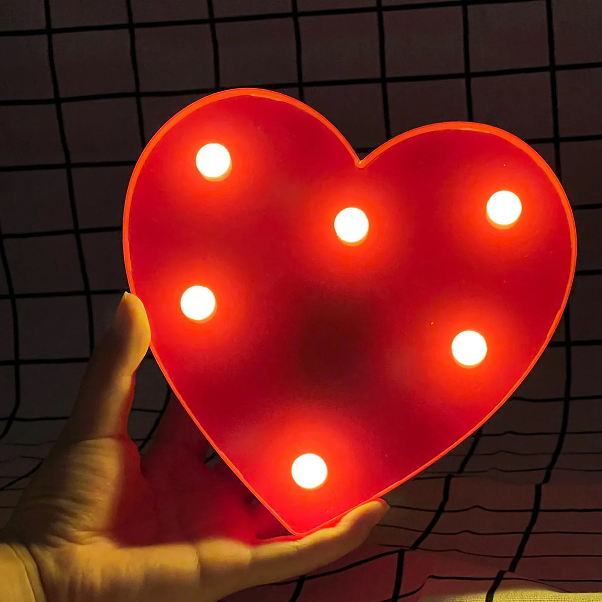【LED装飾】LEDライト・デコレーションライト(ハート/数字/アルファベット)22cm ハート16cm