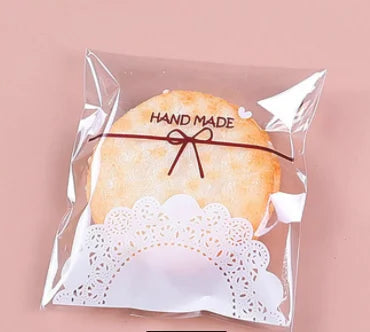 |イベント・ノベルティ用品 |レース柄プリント透明OPP袋 100個セット|10×10c