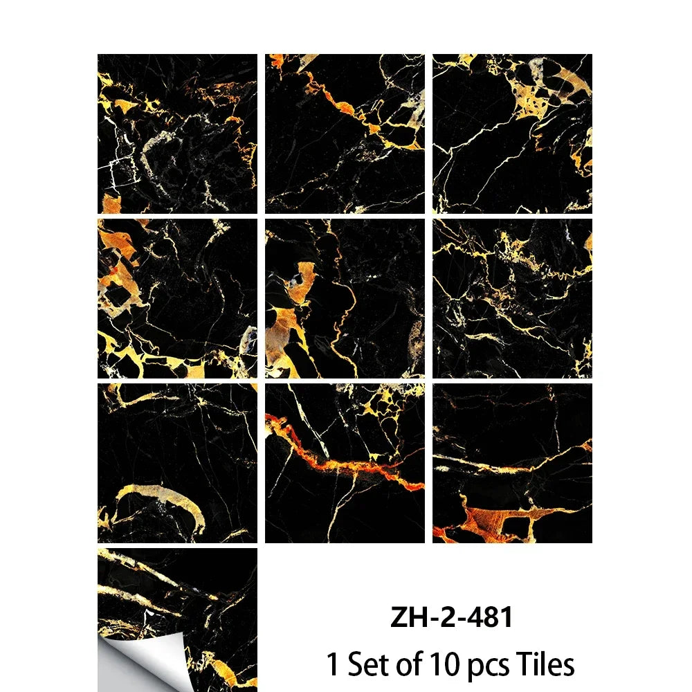 DIYフロアシート 大理石タイル風 ステッカー 10枚入/20枚入 豪華