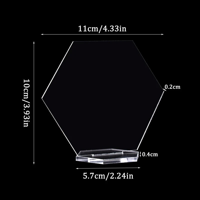 イベント・結婚式装飾|透明アクリル六角形テーブルサインセット