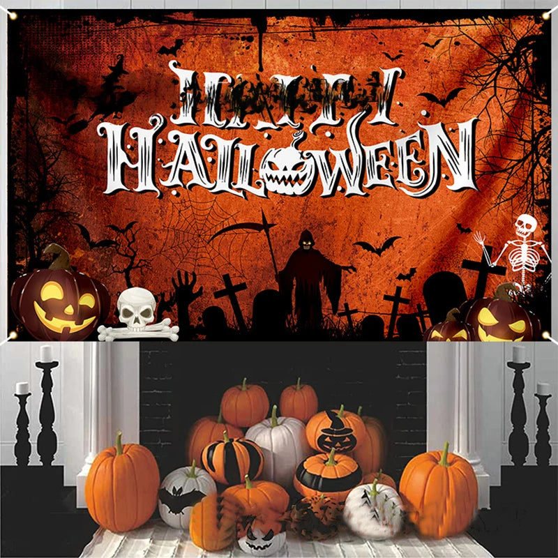 イベント・ハロウィングッズ|背景布 邪悪なカボチャ