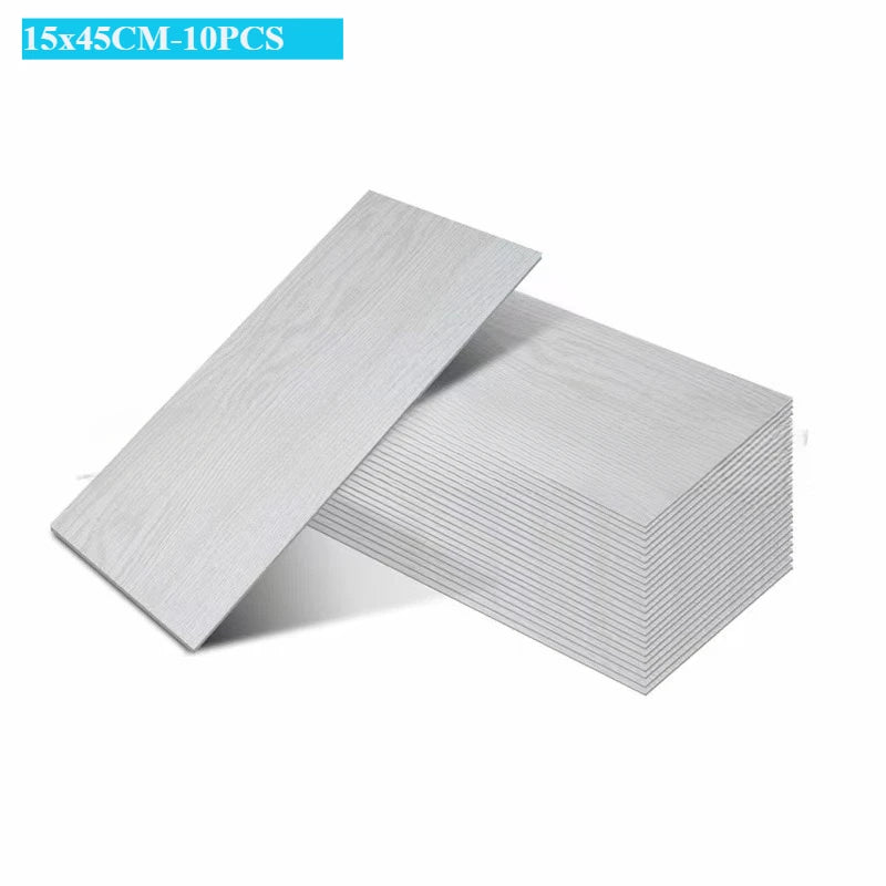 DIYフロアシート 天然木目風 床ステッカー 幅15cm x 45cm 10枚入