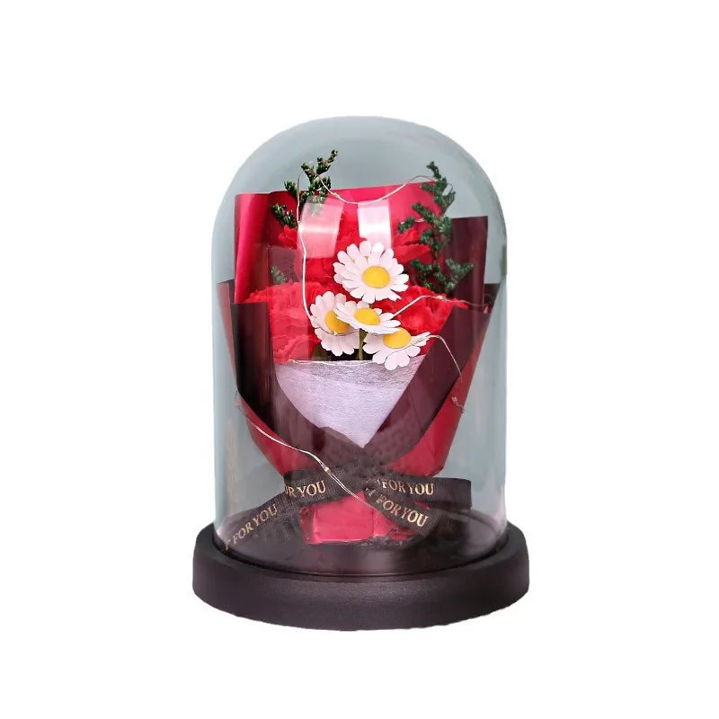 星空ガラスカバーの永遠のバラ