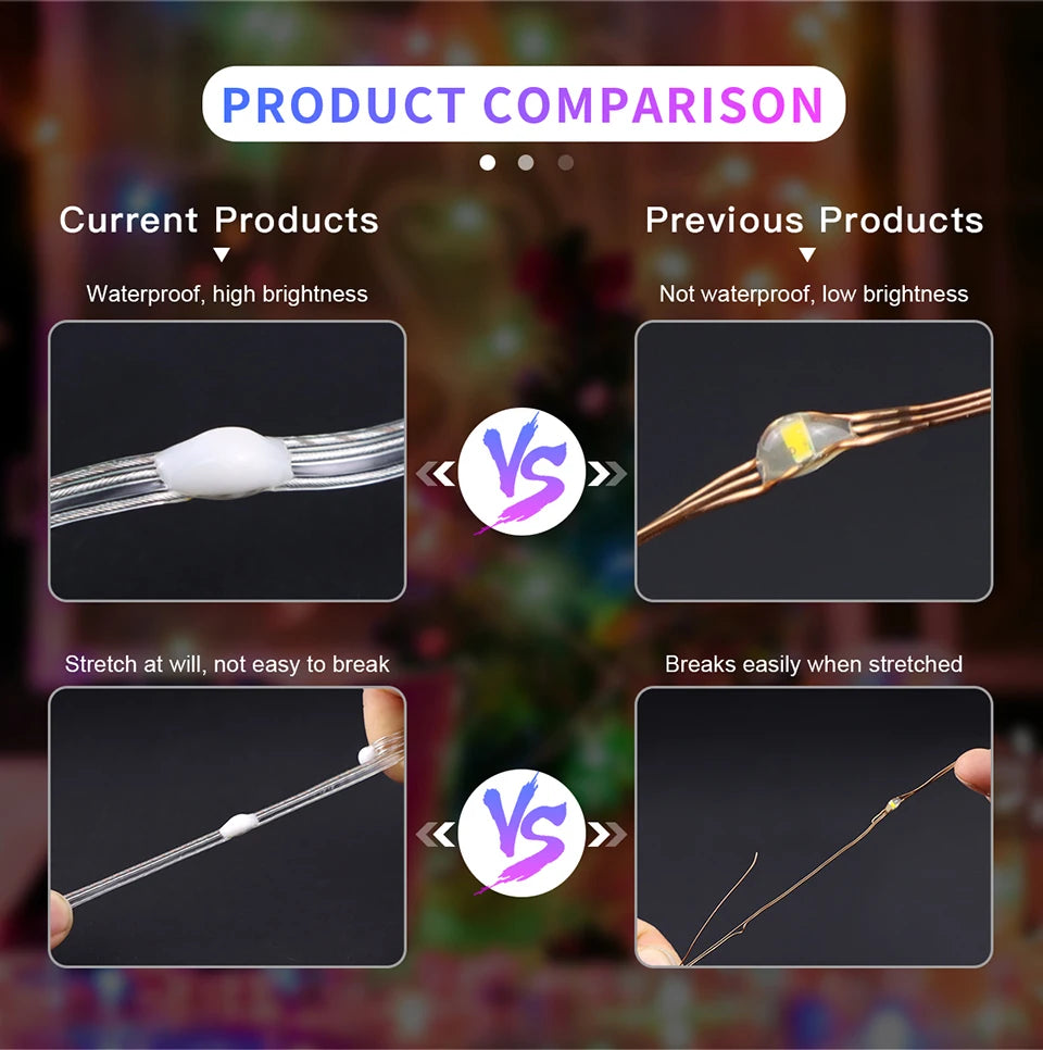 ドレープライト|イベント・クリスマス装飾|Bluetooth対応 LEDストリングライト(5m/10m/15m/20m)