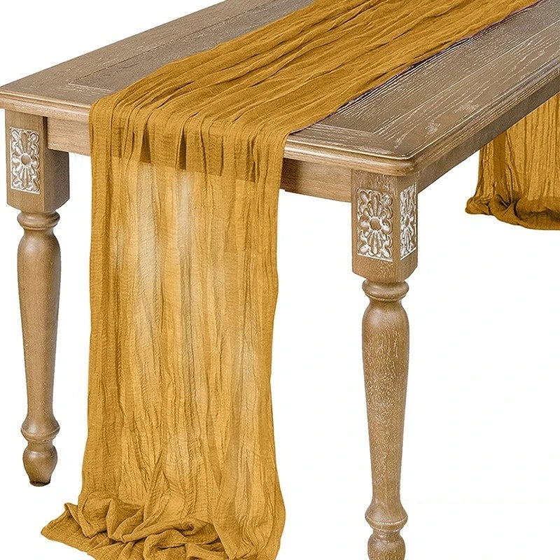 インテリア・パーティ装飾 |ガーゼ生地テーブルランナー | 全長1.8/3.4m