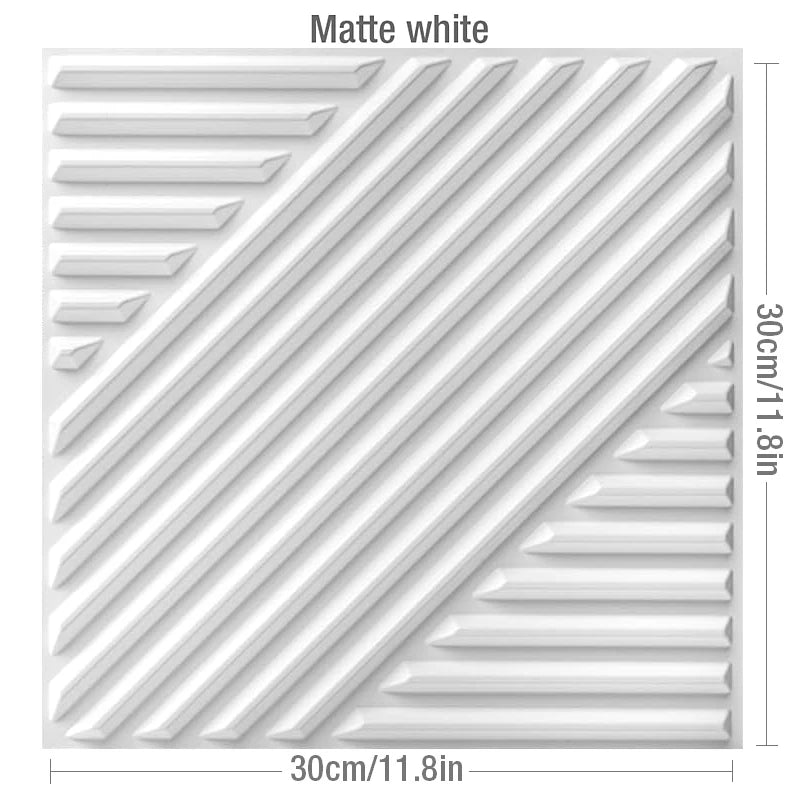 DIY用 3D幾何学柄 石膏壁面風ステッカー 12pcs 難燃性・防水性素材