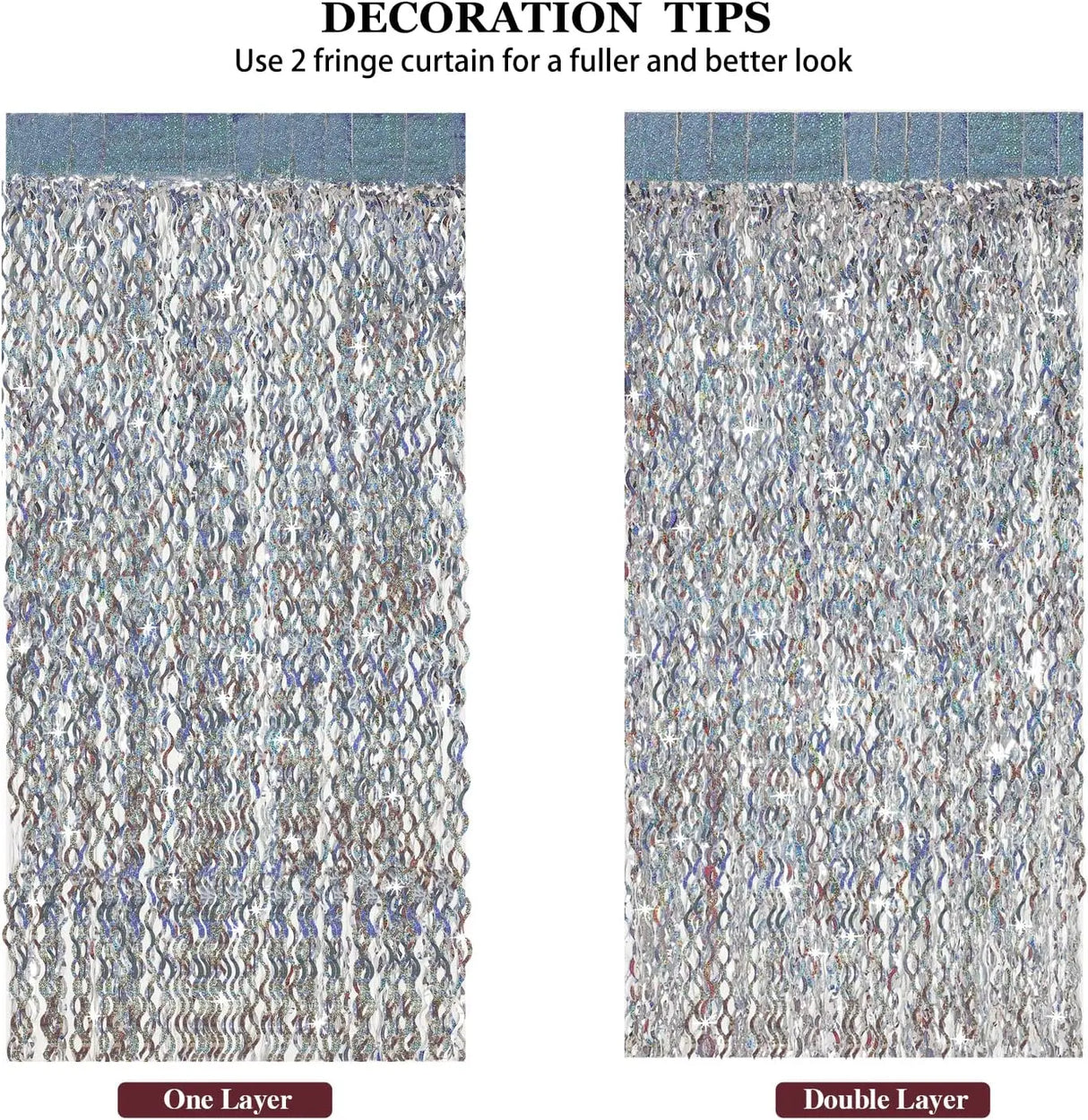 パーティー・インテリア装飾 キラキラ!カーテン 波型/ストレート型 2種類