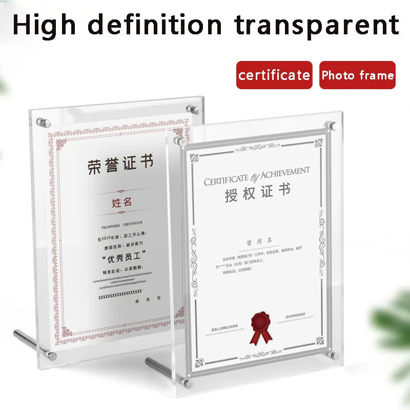 アクリル透明クリスタルフォトフレーム