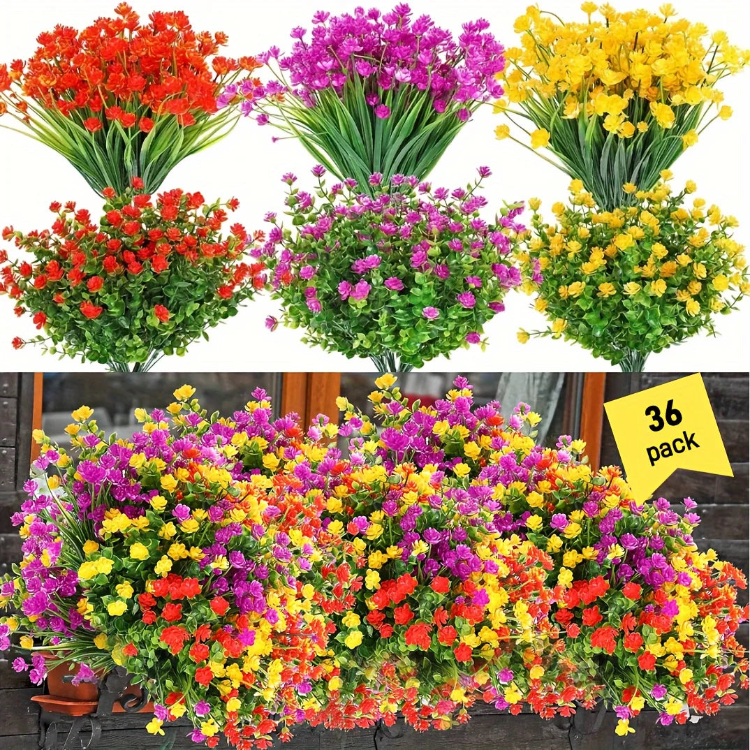 パーティー・ガーデン装飾|屋外用UV耐性カラー造花セット