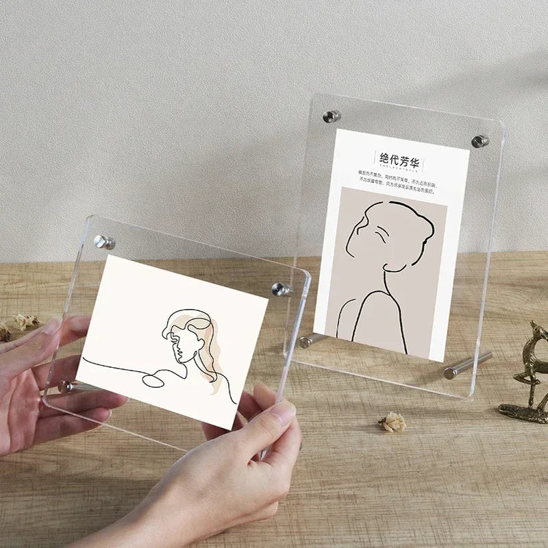 透明アクリル製フォトフレーム デスクトップ用