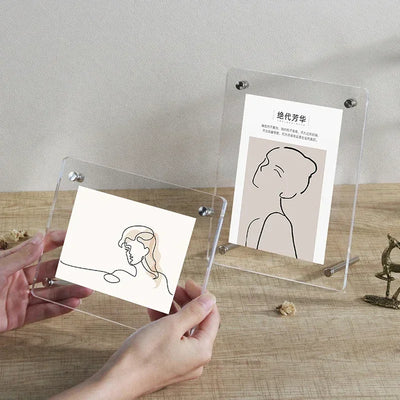 透明アクリル製フォトフレーム デスクトップ用