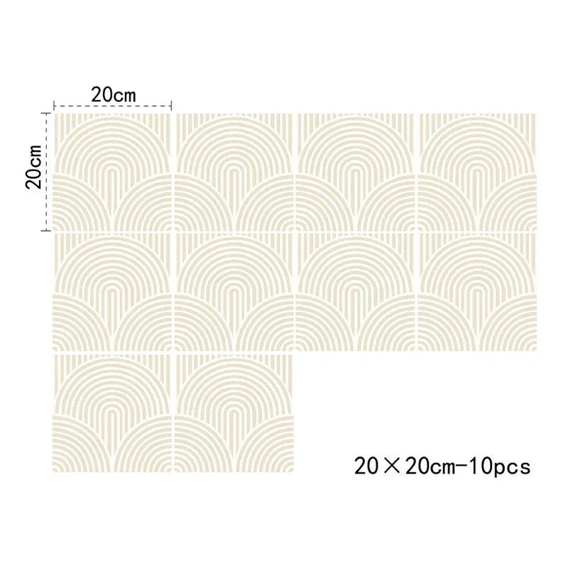 DIY用 モダン柄タイル風 ステッカー 20×20c 10枚入 多彩なモダン柄