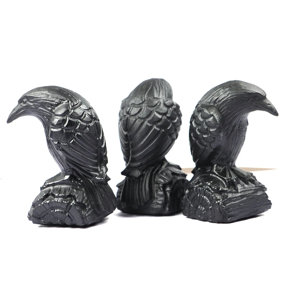 イベント・ハロウィングッズ|天然黒曜石カラス像 クリスタルヒーリング