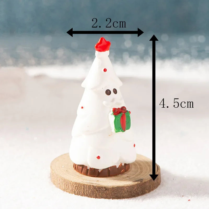 【クリスマス用装飾】ミニクリスマスツリー サンタ&妖精の樹脂置物