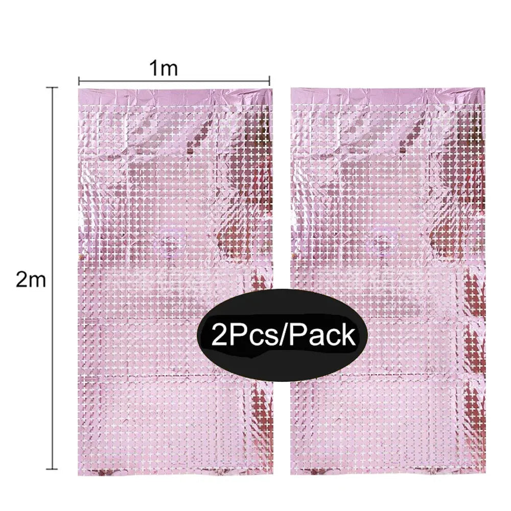 パーティー・インテリア装飾 キラキラ!カーテン 2枚入 ミラーボール風デザイン