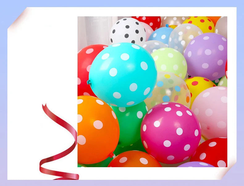 12インチ透明水玉バルーン 赤いドット型