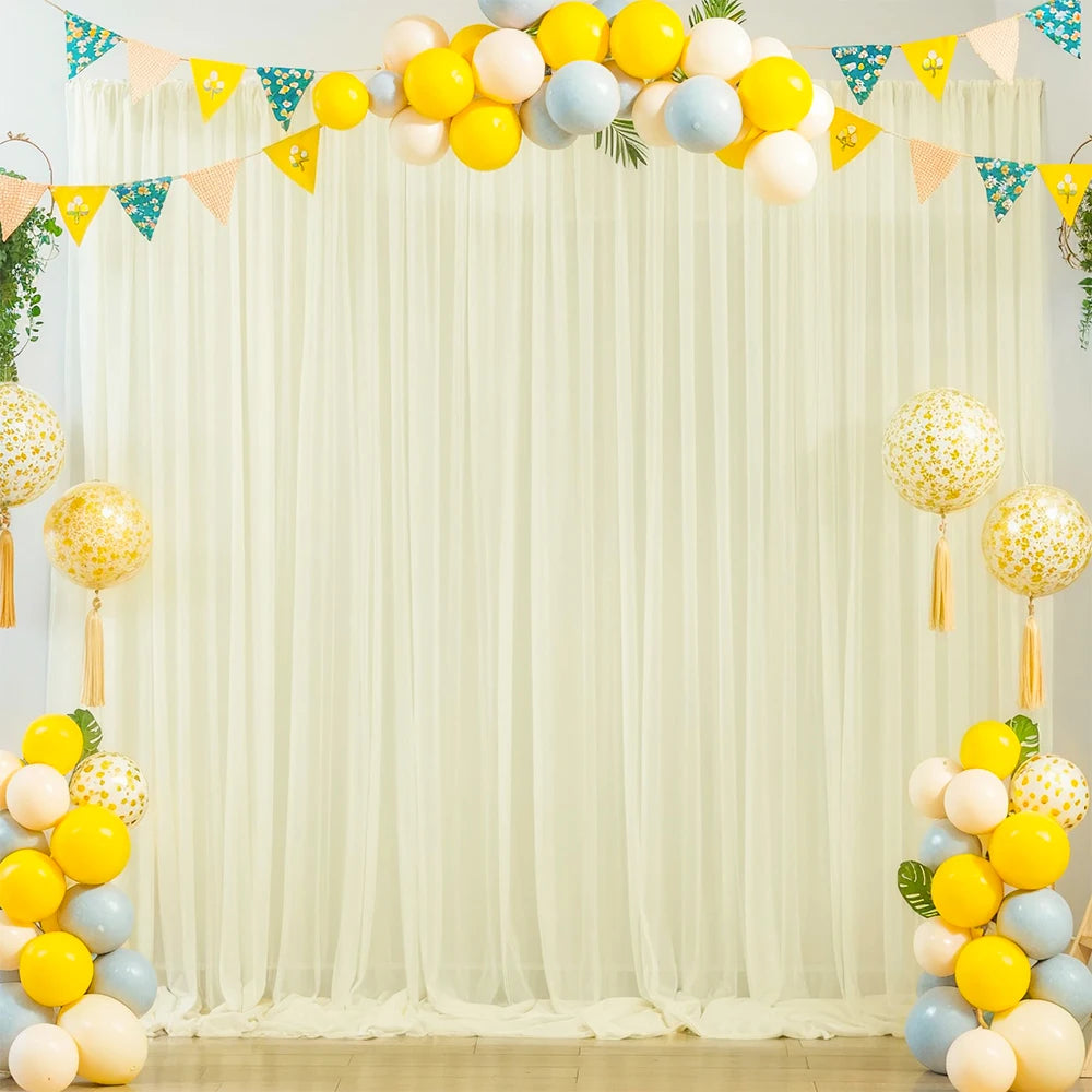 パーティー・インテリア装飾 ソフトチュール素材カーテン 結婚式・誕生日用