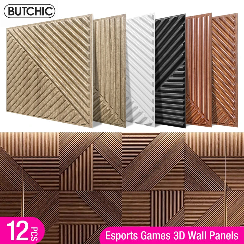 DIY用 3D幾何学柄 石膏壁面風ステッカー 12pcs 難燃性・防水性素材