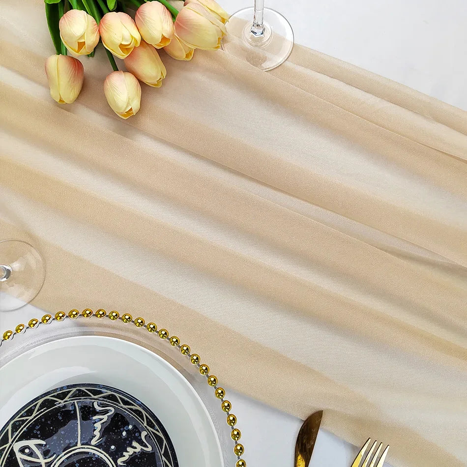 インテリア・パーティ装飾 | シフォンテーブルランナー |1.8/3/6/10m