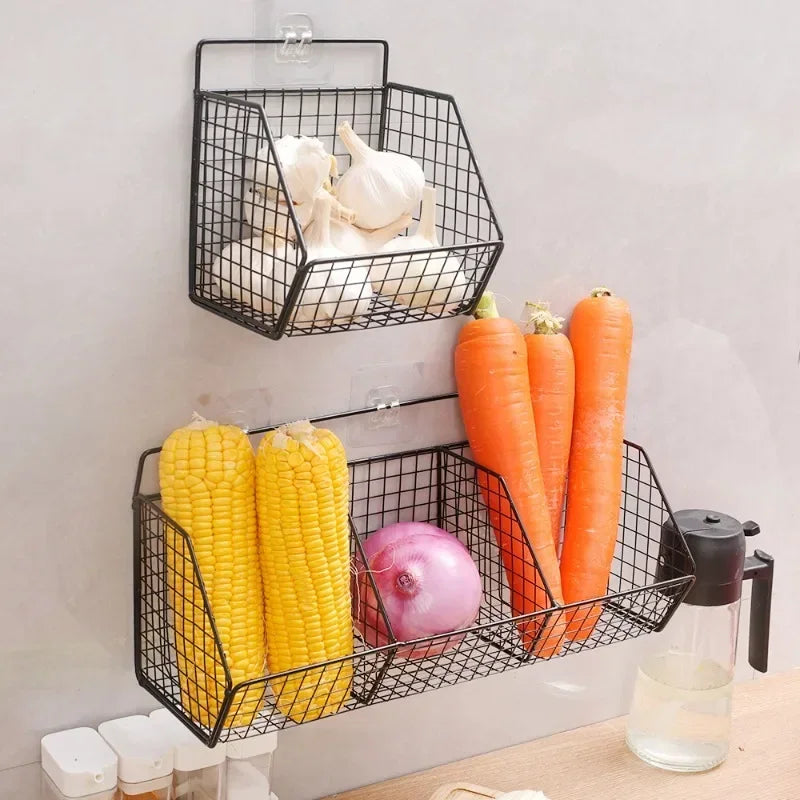 パンチフリー壁掛けキッチン収納ラック