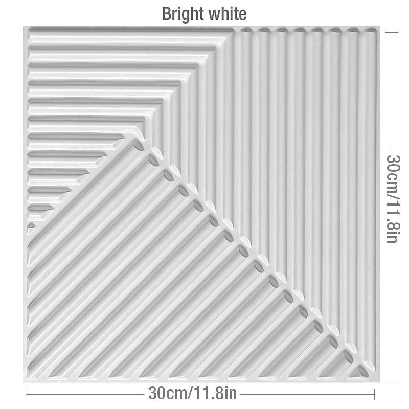 DIY用 3D幾何学柄 石膏壁面風ステッカー 12pcs 難燃性・防水性素材