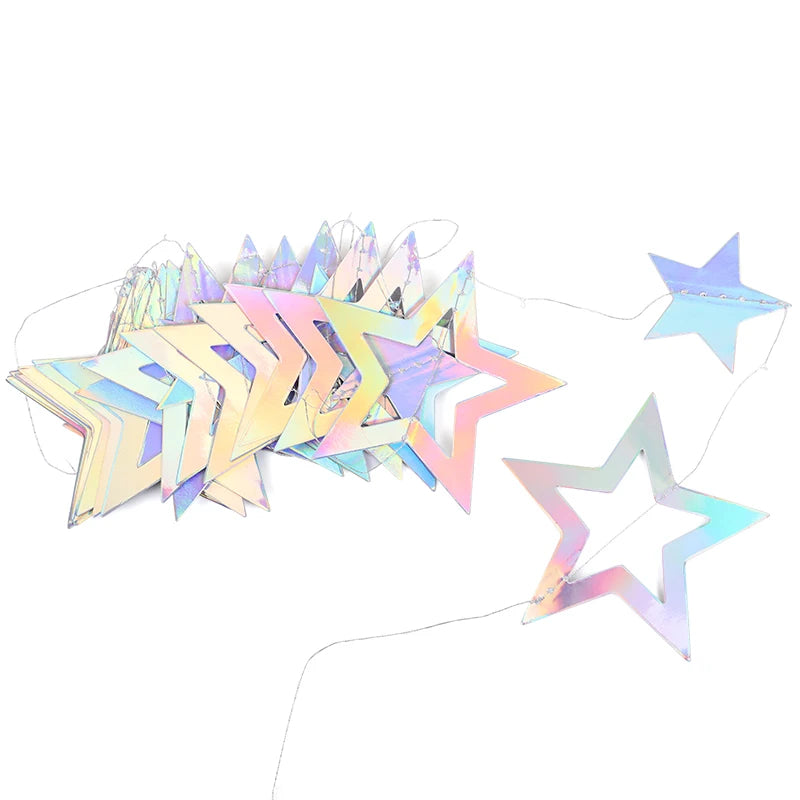 イベント・クリスマス装飾|虹色星型ガーランドバナー