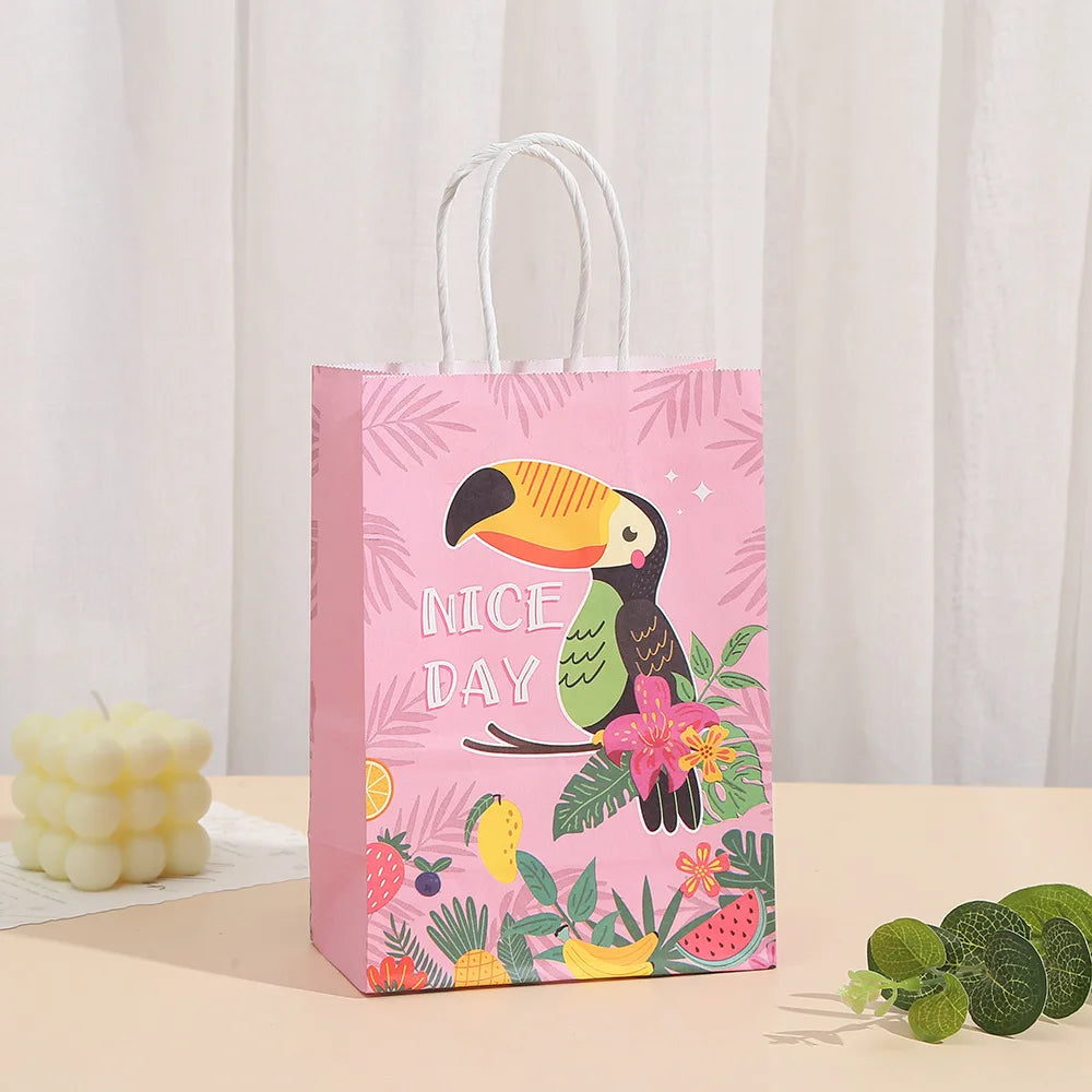 |ノベルティ用品 | ハワイアンプリントギフトバッグ 4個セット | 21x15x8cm