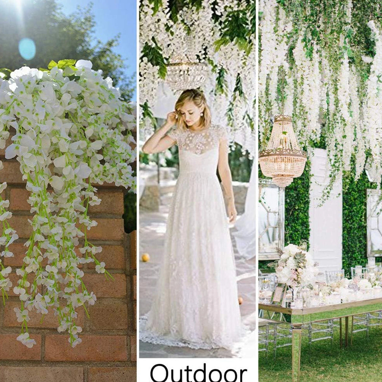 パーティー・ガーデン装飾|シルク造花 ガーランドセット(12個入り)