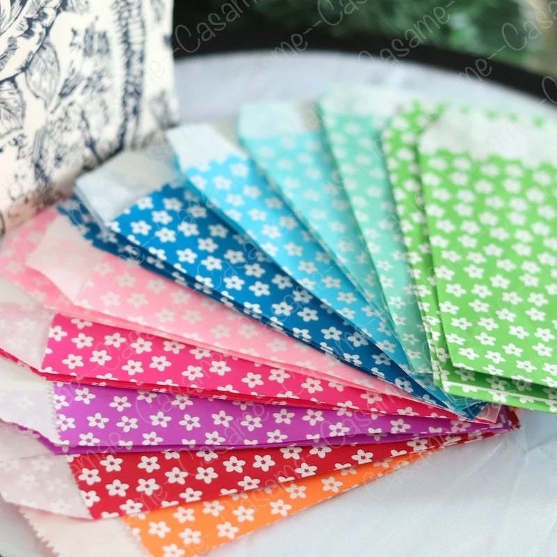 |ノベルティ用品 | 小花柄紙袋 50枚セット | 8x15c