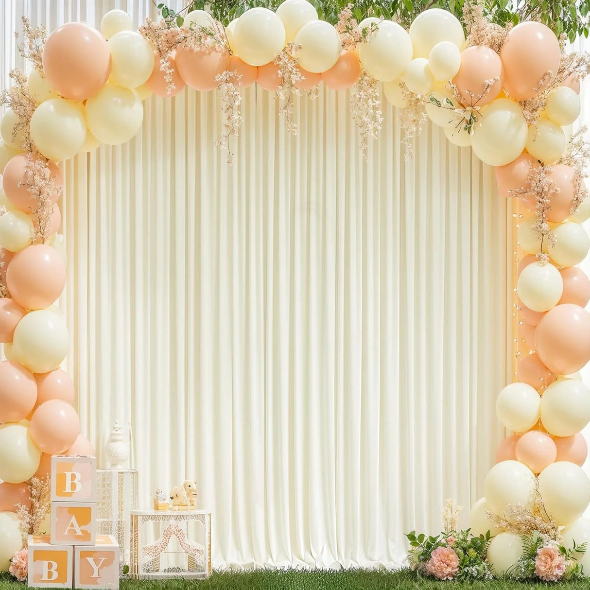 シワ防止背景幕ドレープ 5×20フィート