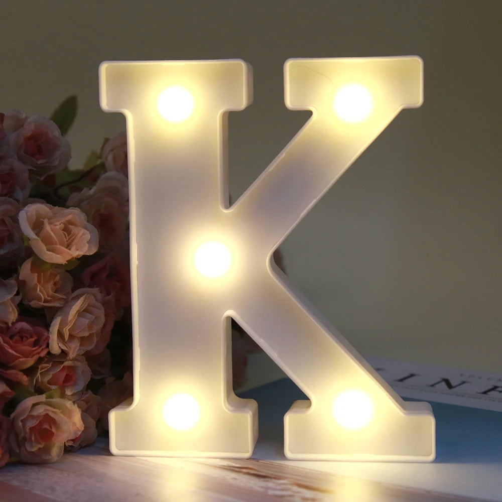 【LED装飾】LEDライト・デコレーションライト(ハート/数字/アルファベット)ホワイト 16cm