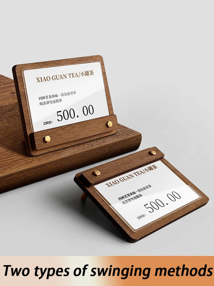 木製価格表示板・カードホルダースタンド