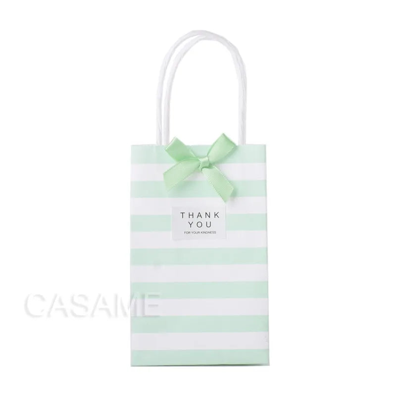 |ノベルティ用品 | ストライプ柄ミニギフトバッグ 10個セット | 7.5×12×5㎝