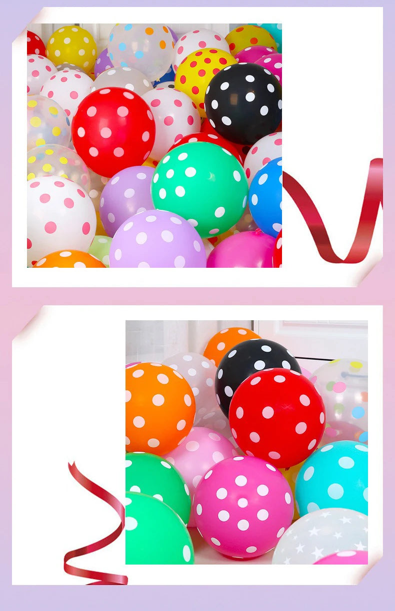 12インチ透明水玉バルーン 赤いドット型