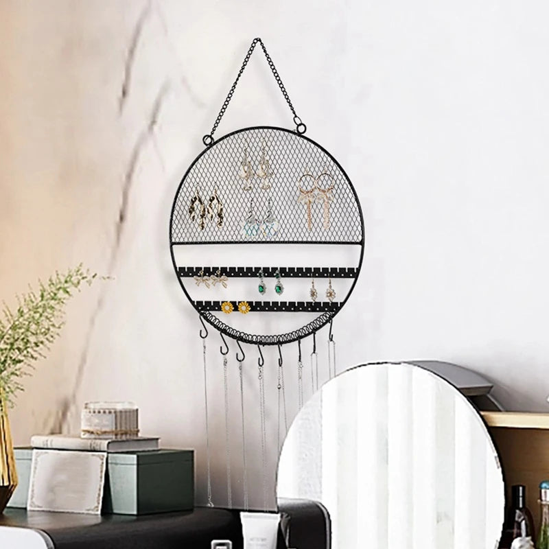 メッシュメタルジュエリーホルダーラック