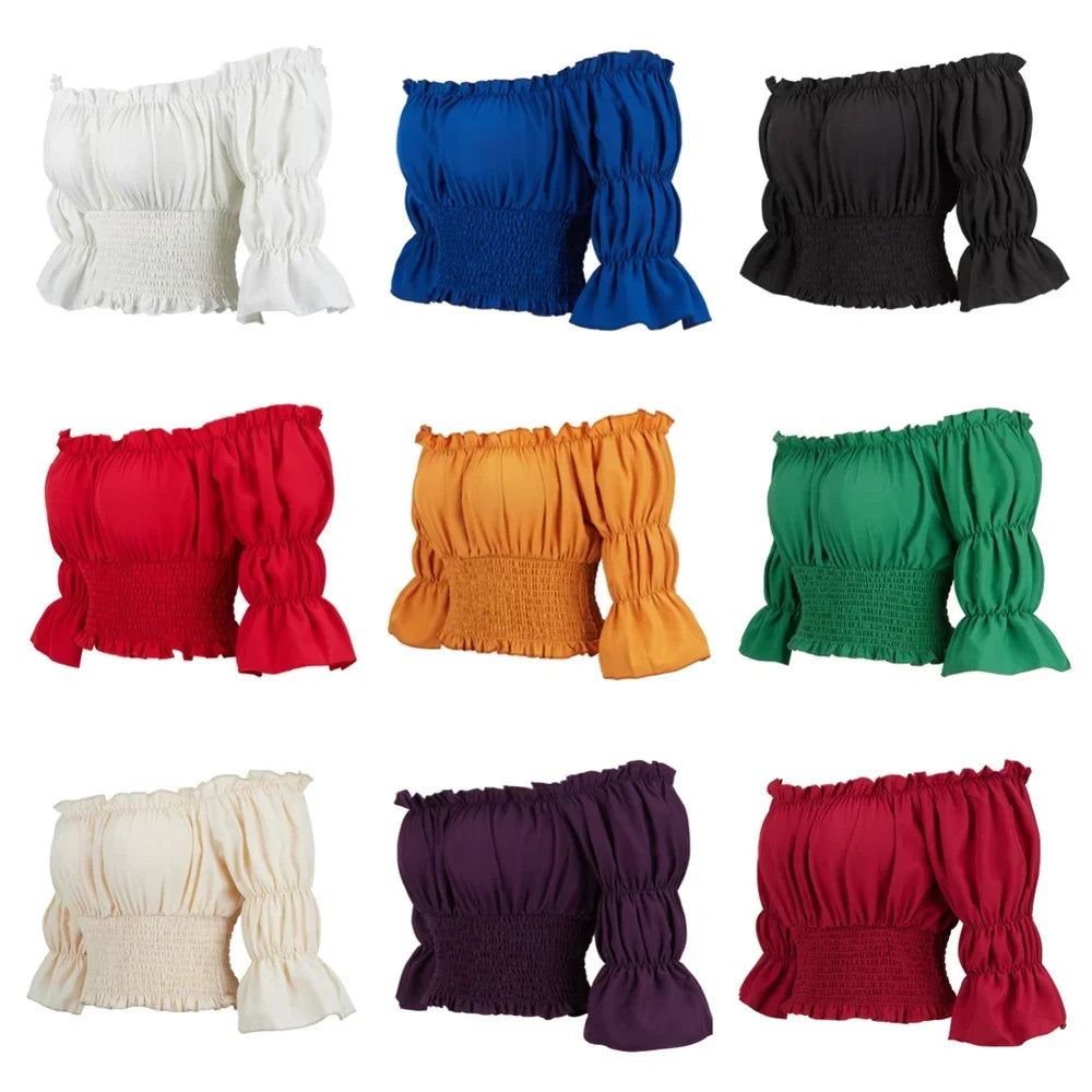 イベント・ハロウィングッズ|シャーリングオフショルダートップス (XS~XXXL)