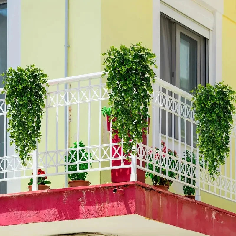 パーティー・ガーデン装飾|造花ユーカリハンギングプラント3個セット(80c)