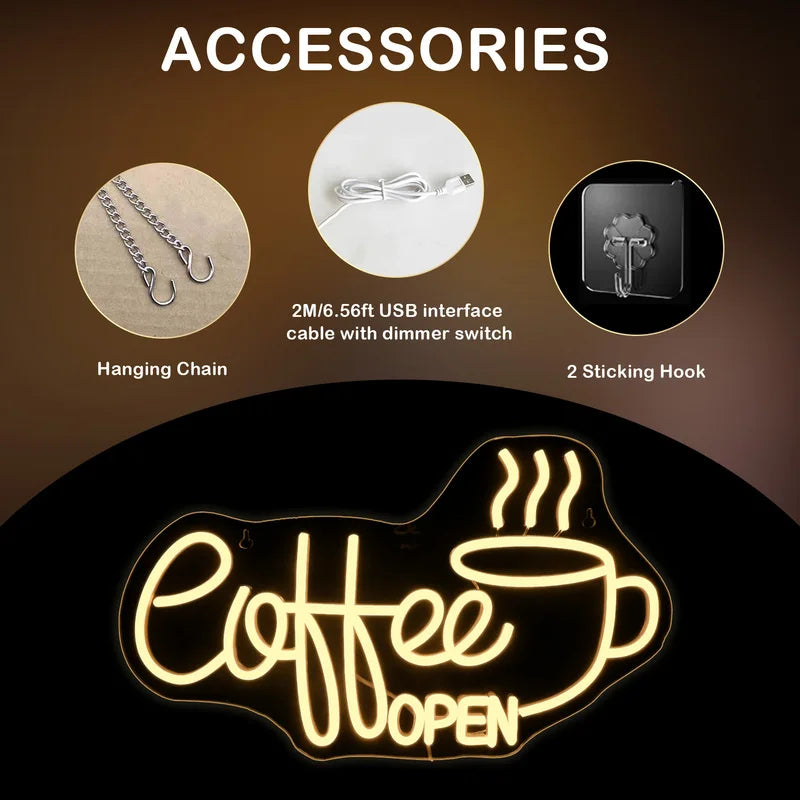 Coffee OPEN LEDネオンサイン(ネオン看板)
