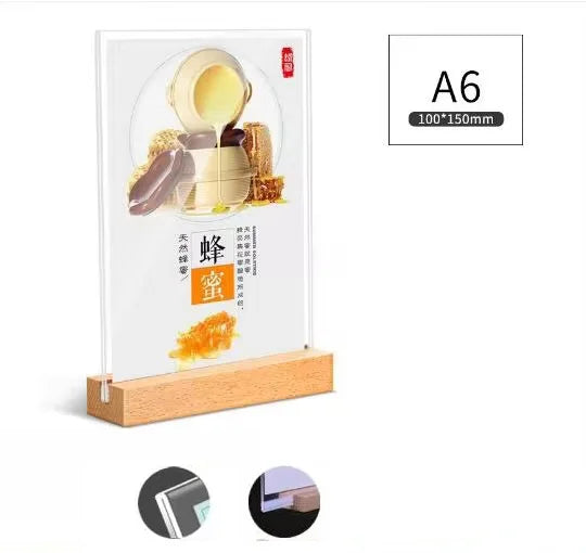 両面クリア卓上アクリルサインホルダー