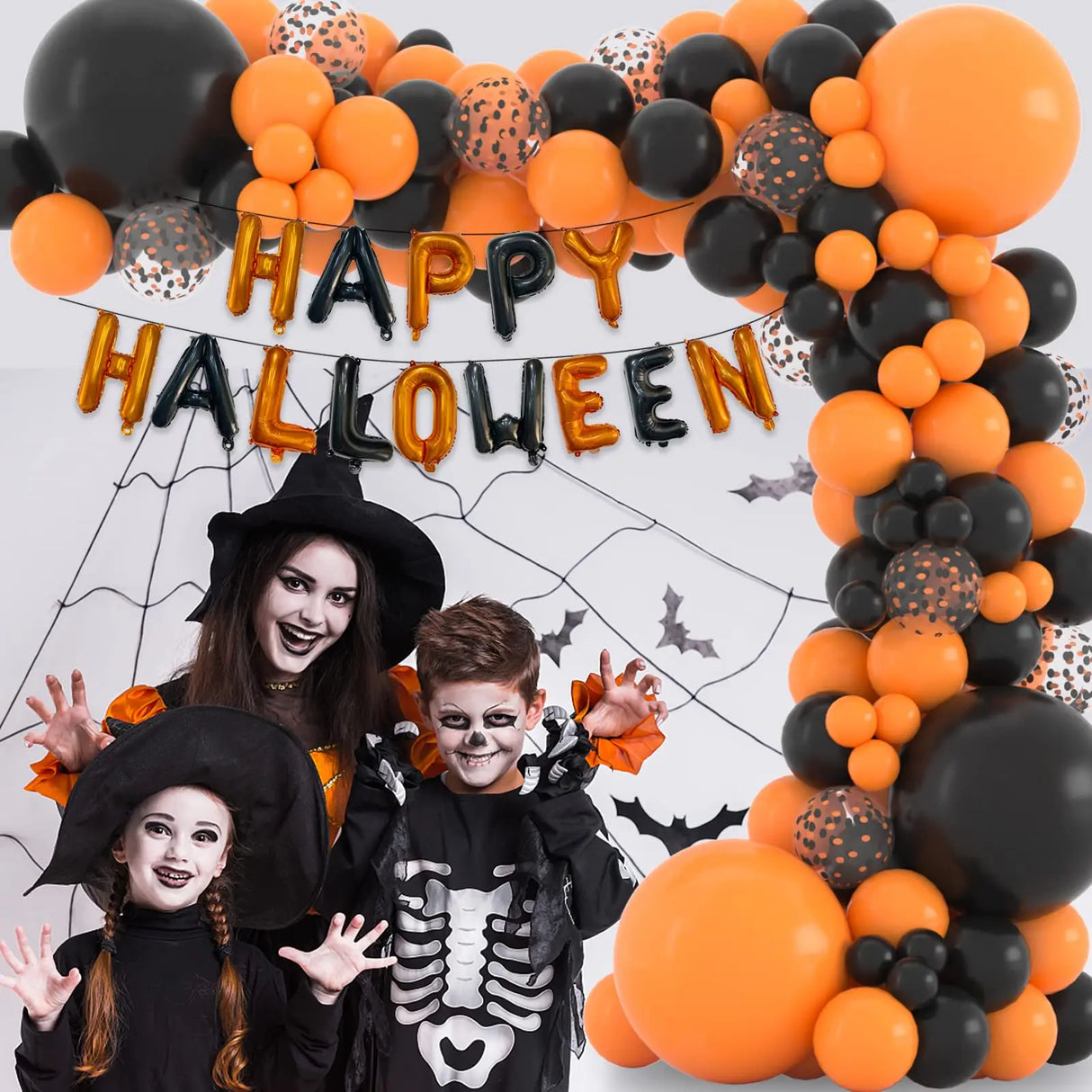 イベント・ハロウィン装飾|ハロウィンバルーンガーランドセット(117個セット)